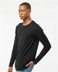 Tultex 591 Unisex Premium Cotton Long Sleeve T-Shirt - Black - model side