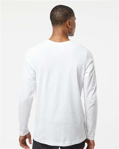 Tultex 591 Unisex Premium Cotton Long Sleeve T-Shirt - White - model back