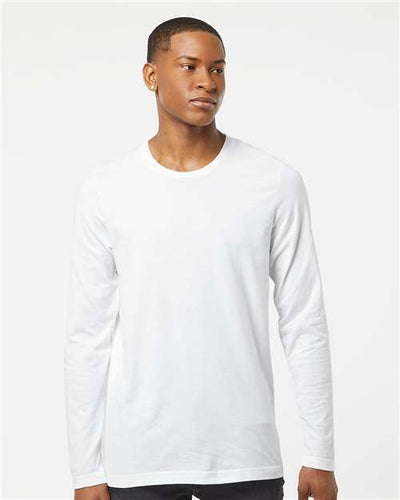 Tultex 591 Unisex Premium Cotton Long Sleeve T-Shirt - White - model front
