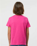 Tultex 235 Youth Fine Jersey T-Shirt - Fuchsia - model back
