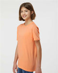 Tultex 235 Youth Fine Jersey T-Shirt - Heather Cantaloupe - model side