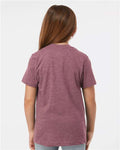 Tultex 235 Youth Fine Jersey T-Shirt - Heather Cassis - model back