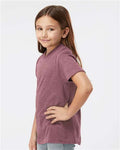 Tultex 235 Youth Fine Jersey T-Shirt - Heather Cassis - model side