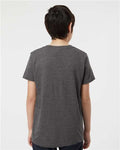 Tultex 235 Youth Fine Jersey T-Shirt - Heather Charcoal - model back