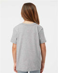 Tultex 235 Youth Fine Jersey T-Shirt - Heather Grey - model back