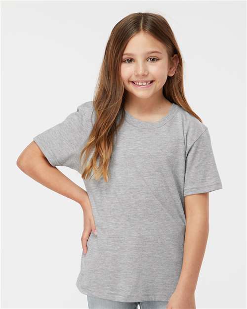 Tultex 235 Youth Fine Jersey T-Shirt - Heather Grey - model front