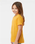 Tultex 235 Youth Fine Jersey T-Shirt - Heather Mellow Yellow - model side