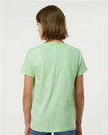 Tultex 235 Youth Fine Jersey T-Shirt - Heather Neo Mint - model back