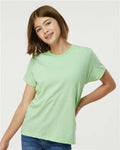Tultex 235 Youth Fine Jersey T-Shirt - Heather Neo Mint - model front