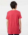 Tultex 235 Youth Fine Jersey T-Shirt - Heather Red - model back