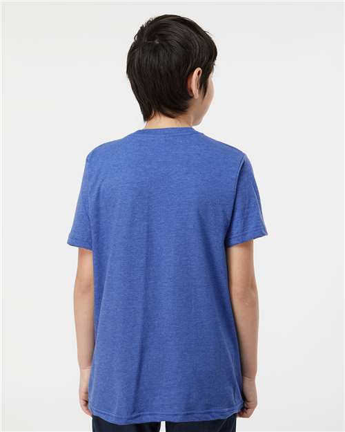 Tultex 235 Youth Fine Jersey T-Shirt - Heather Royal - model back