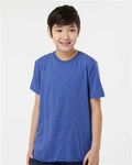 Tultex 235 Youth Fine Jersey T-Shirt - Heather Royal - model front