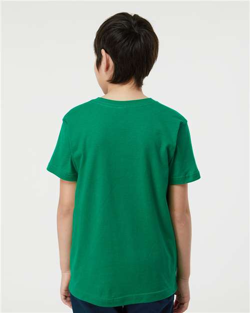 Tultex 235 Youth Fine Jersey T-Shirt - Kelly Green - model back