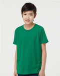 Tultex 235 Youth Fine Jersey T-Shirt - Kelly Green - model front