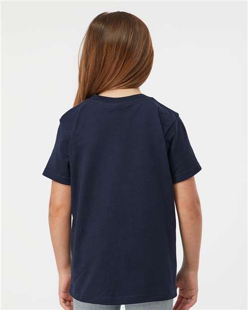 Tultex 235 Youth Fine Jersey T-Shirt - Navy - model back