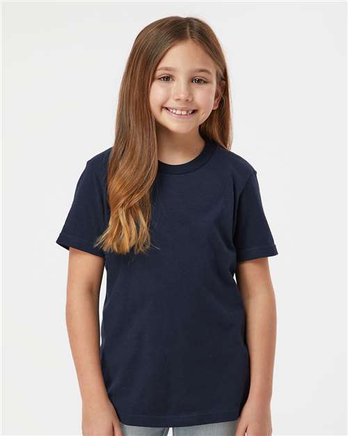 Tultex 235 Youth Fine Jersey T-Shirt - Navy - model front
