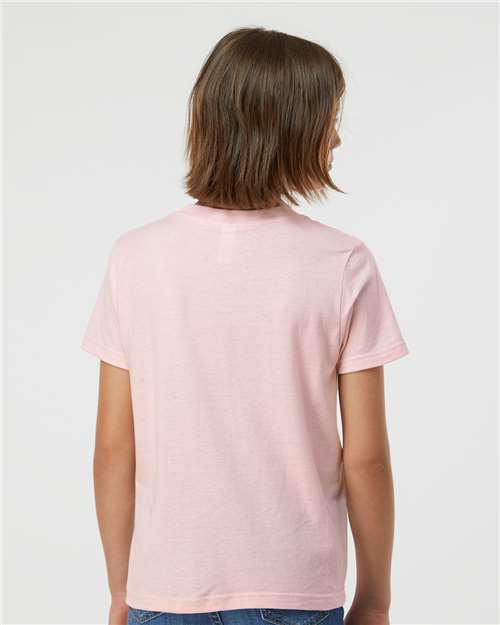 Tultex 235 Youth Fine Jersey T-Shirt - Pink - model back