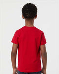 Tultex 235 Youth Fine Jersey T-Shirt - Red - model back