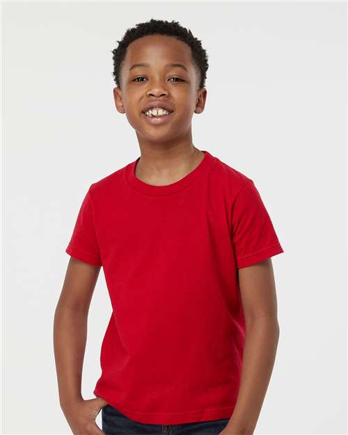 Tultex 235 Youth Fine Jersey T-Shirt - Red - model front