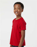 Tultex 235 Youth Fine Jersey T-Shirt - Red - model side
