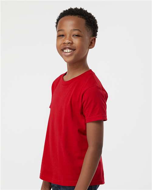 Tultex 235 Youth Fine Jersey T-Shirt - Red - model side