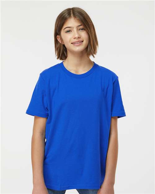 Tultex 235 Youth Fine Jersey T-Shirt - Royal - model front