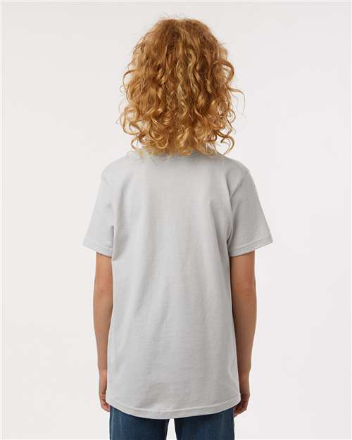 Tultex 235 Youth Fine Jersey T-Shirt - Silver - model back