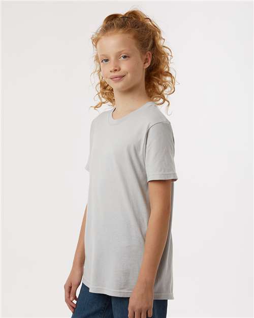Tultex 235 Youth Fine Jersey T-Shirt - Silver - model side
