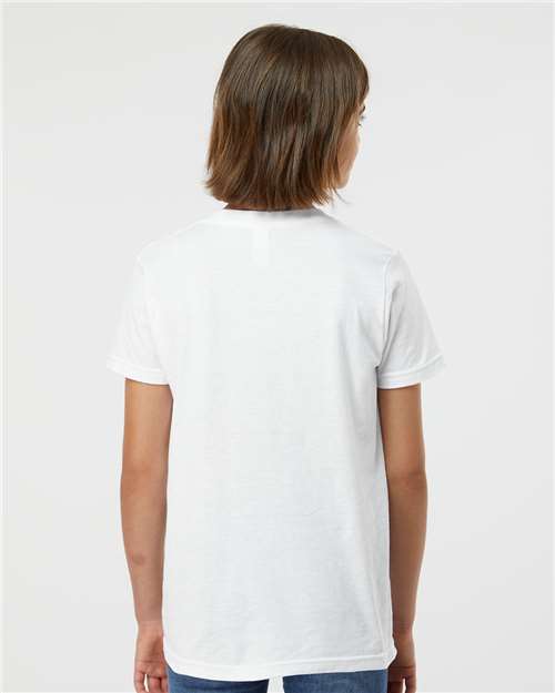 Tultex 235 Youth Fine Jersey T-Shirt - White - model back