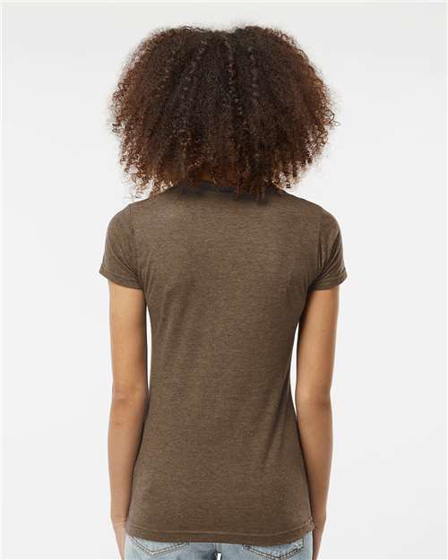 Tultex 240 Women's Poly-Rich T-Shirt - Heather Brown - model back
