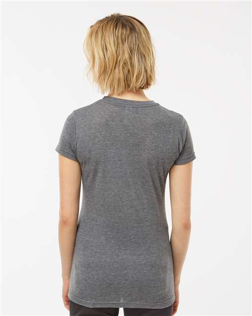 Tultex 240 Women's Poly-Rich T-Shirt - Heather Charcoal - model back