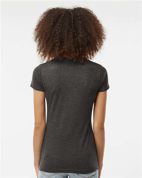 Tultex 240 Women's Poly-Rich T-Shirt - Heather Graphite - model back