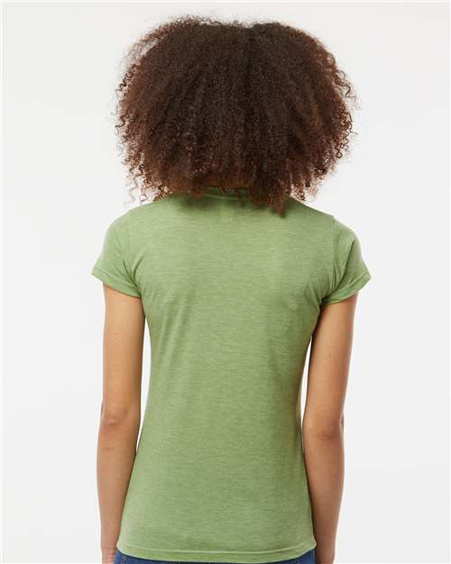 Tultex 240 Women's Poly-Rich T-Shirt - Heather Green - model back