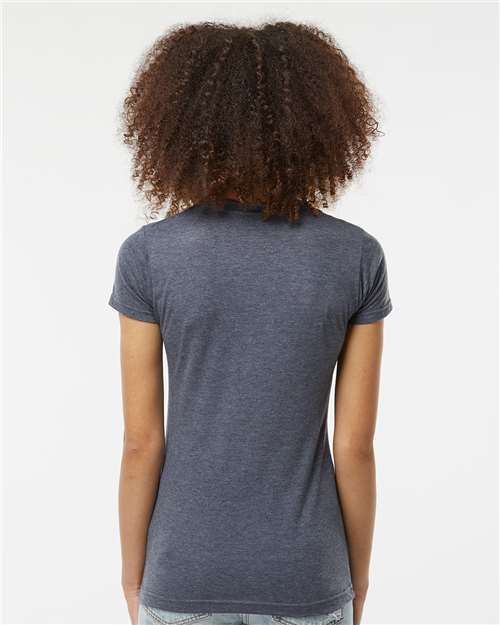 Tultex 240 Women's Poly-Rich T-Shirt - Heather Navy - model back