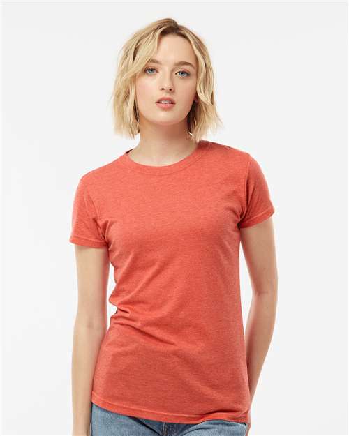 Tultex 240 Women's Poly-Rich T-Shirt - Heather Orange - model front