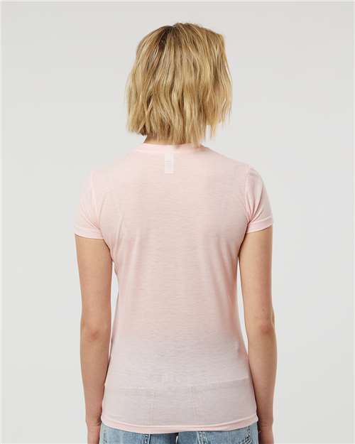 Tultex 240 Women's Poly-Rich T-Shirt - Heather Pink - model back