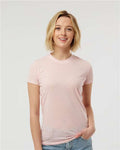 Tultex 240 Women's Poly-Rich T-Shirt - Heather Pink - model front