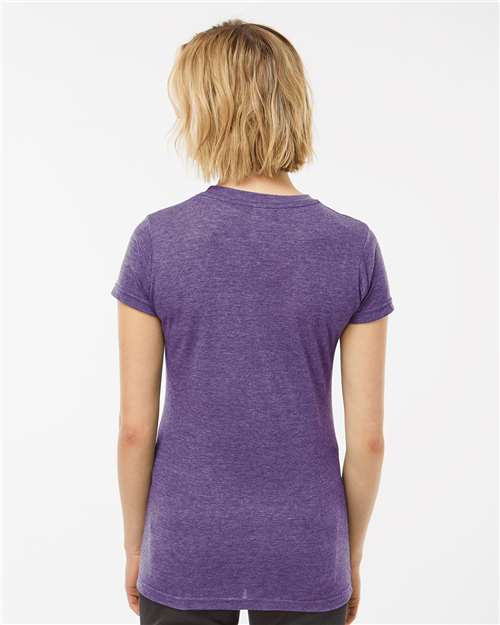 Tultex 240 Women's Poly-Rich T-Shirt - Heather Purple - model back