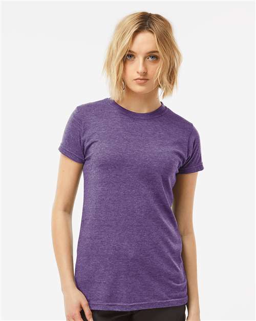 Tultex 240 Women's Poly-Rich T-Shirt - Heather Purple - model front