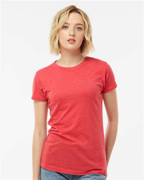 Tultex 240 Women's Poly-Rich T-Shirt - Heather Red - model front