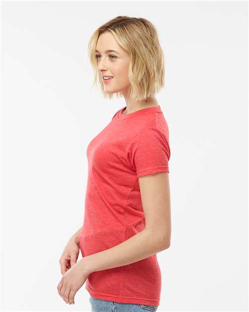 Tultex 240 Women's Poly-Rich T-Shirt - Heather Red - model side