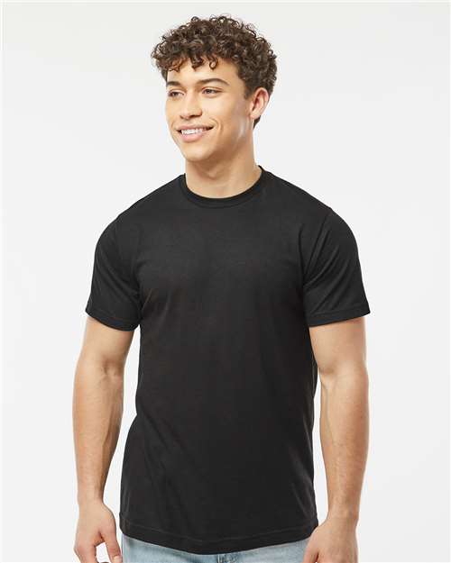 Tultex 241 Unisex Poly-Rich T-Shirt - Black - model front