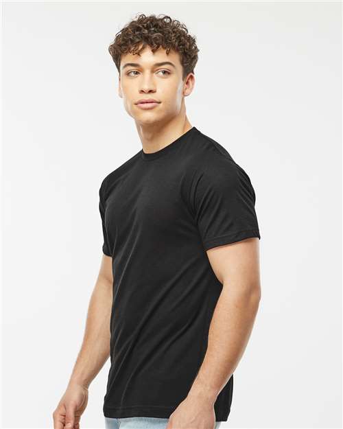 Tultex 241 Unisex Poly-Rich T-Shirt - Black - model side
