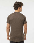 Tultex 241 Unisex Poly-Rich T-Shirt - Heather Brown - model back
