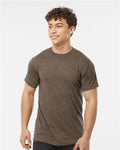 Tultex 241 Unisex Poly-Rich T-Shirt - Heather Brown - model front