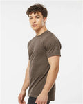 Tultex 241 Unisex Poly-Rich T-Shirt - Heather Brown - model side