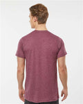 Tultex 241 Unisex Poly-Rich T-Shirt - Heather Burgundy - model back