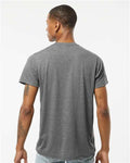 Tultex 241 Unisex Poly-Rich T-Shirt - Heather Charcoal - model back