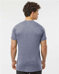 Tultex 241 Unisex Poly-Rich T-Shirt - Heather Denim - model back