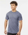 Tultex 241 Unisex Poly-Rich T-Shirt - Heather Denim - model front